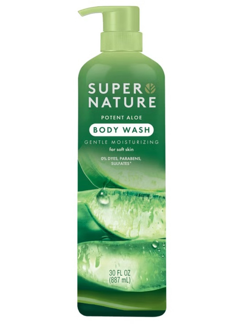 Super Nature Moisturizing Aloe Body Wash, 30 fl oz - New